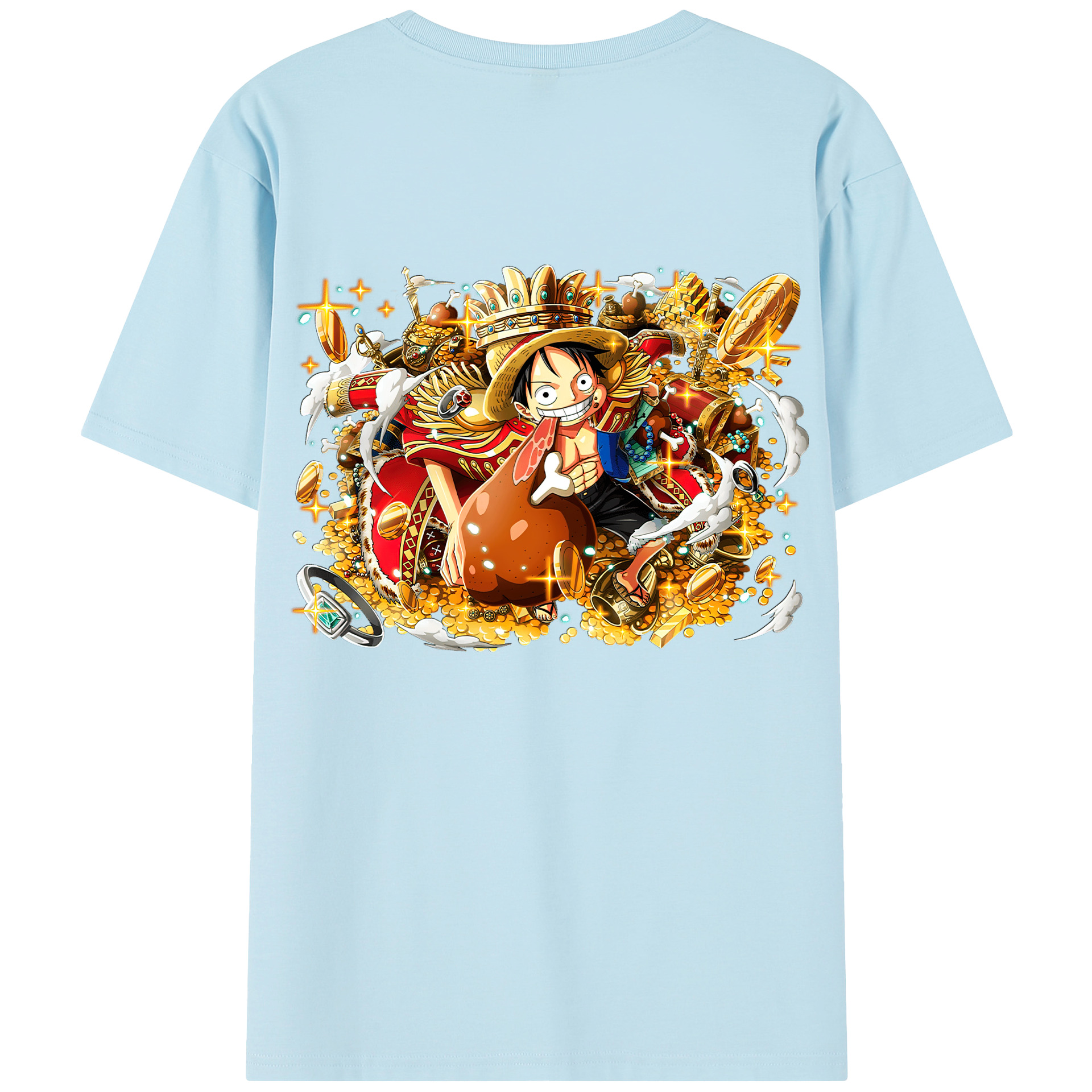 ワンピース モンキー・D・ルフィ ONE PIECE Monkey D. Luffy 綿100％半袖Tシャツ（背面プリント）